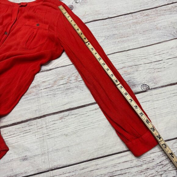 Free People High Low Tunic Top Gauze Flowy Women’s Size Medium Red - Picture 5 of 8